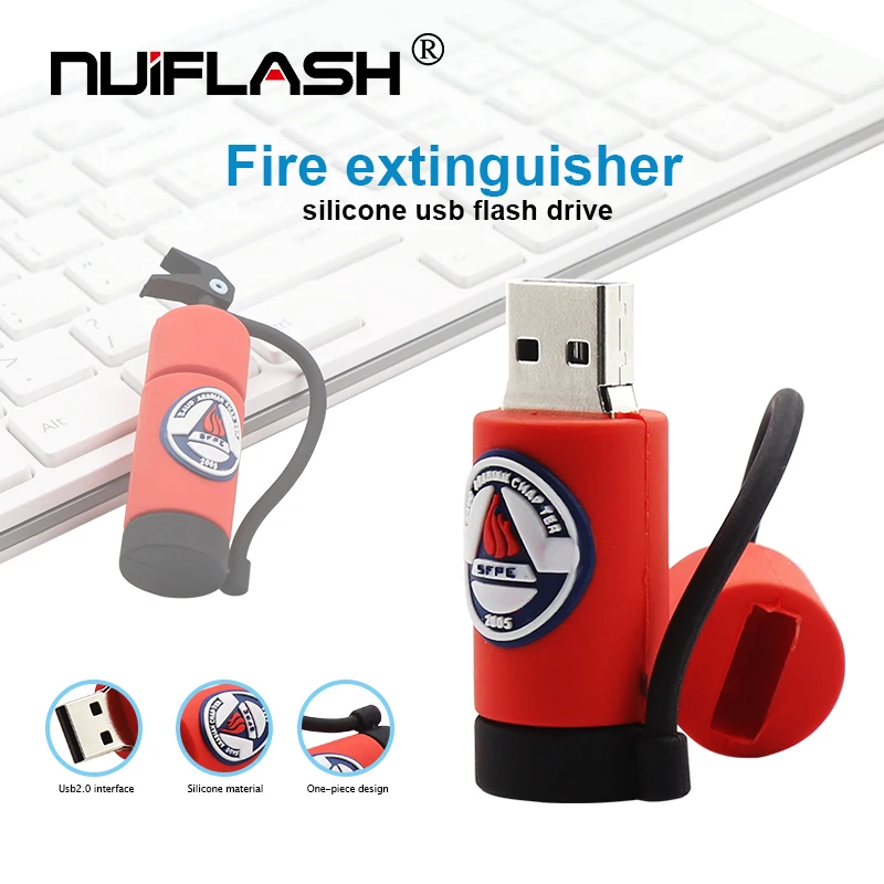 Nuiflash usb флэш-накопитель Огнетушитель Флешка 4 ГБ 8 ГБ 16 ГБ 32 ГБ 64 Гб 128 ГБ U карта памяти Флешка сувенирный подарок