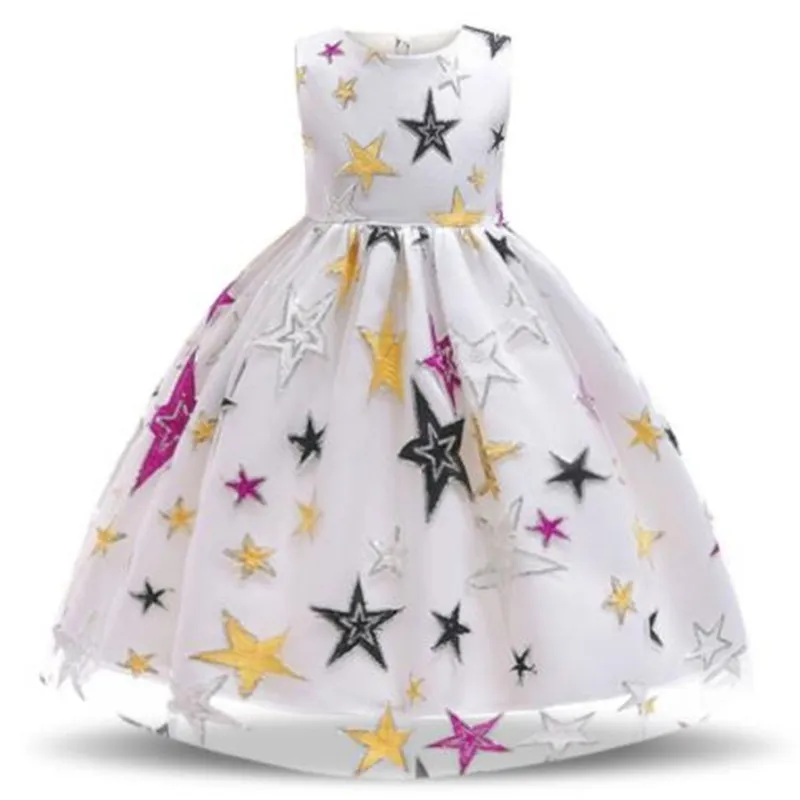 

HaoChengJiaDe Baby Girls Dress For Girl Formal Party Dresses Kids Princess Christmas Ball Dress Bling Stars White Black Clothing