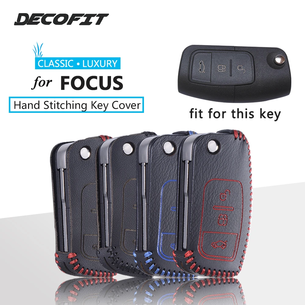 

Top Leather Key Cover for Ford Focus 2 3 4MK2 MK3 MK4 Kuga Edge Mondeo Escape Escort Ecosport Fiesta Case Shell Keychain Keybag