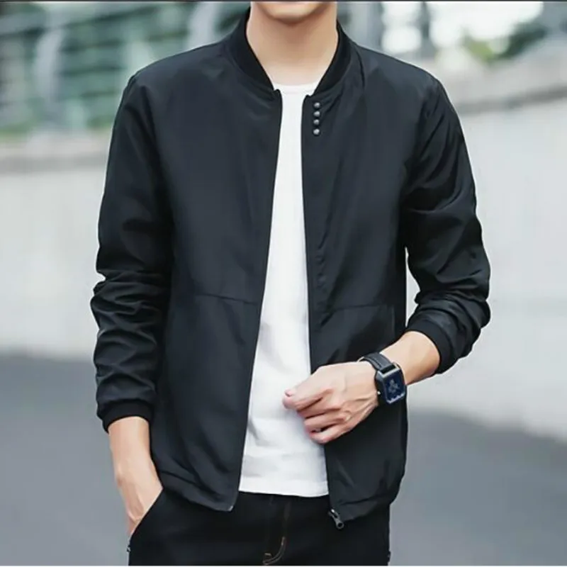 

2019 spring and autumn new casual simple fashion men's slim bomber jacket men's stand collar baseball jacket coat men's clothing