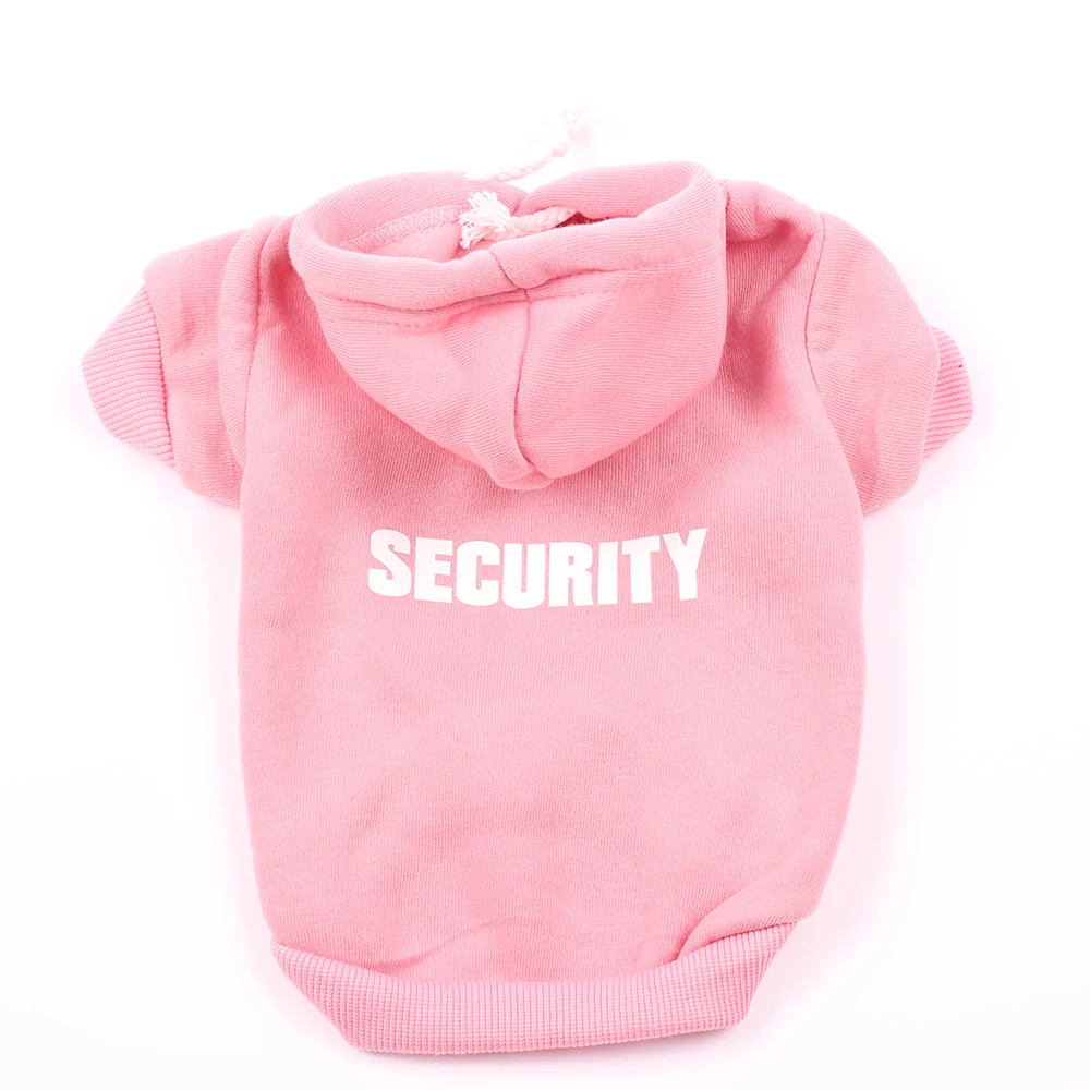 Dog Pet Hoodie Sweater SECURITY Design Cat Puppy Coat Jacket Autumn/Winter Clothes Apparel for Dogs Cats Small Medium pet clothes