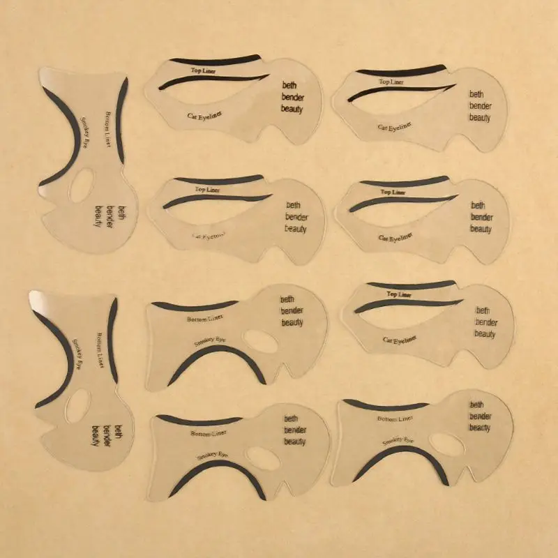 

10 Pcs Eyeliner Drawing Template Cards Fashion Cosmetic Tool Kits Smoky Cat Eyes Makeup Accessory Beginner Use
