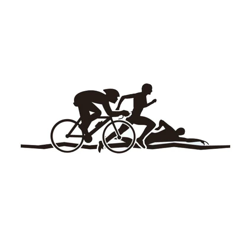 18.9*6.4CM Personalized Triathlon Race Car Stickers Exercise Bike