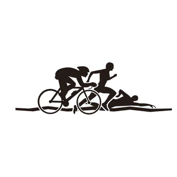 

18.9*6.4CM Personalized Triathlon Race Car Stickers Exercise Bike Personality Vinyl Decals Black/Silver C7-0157