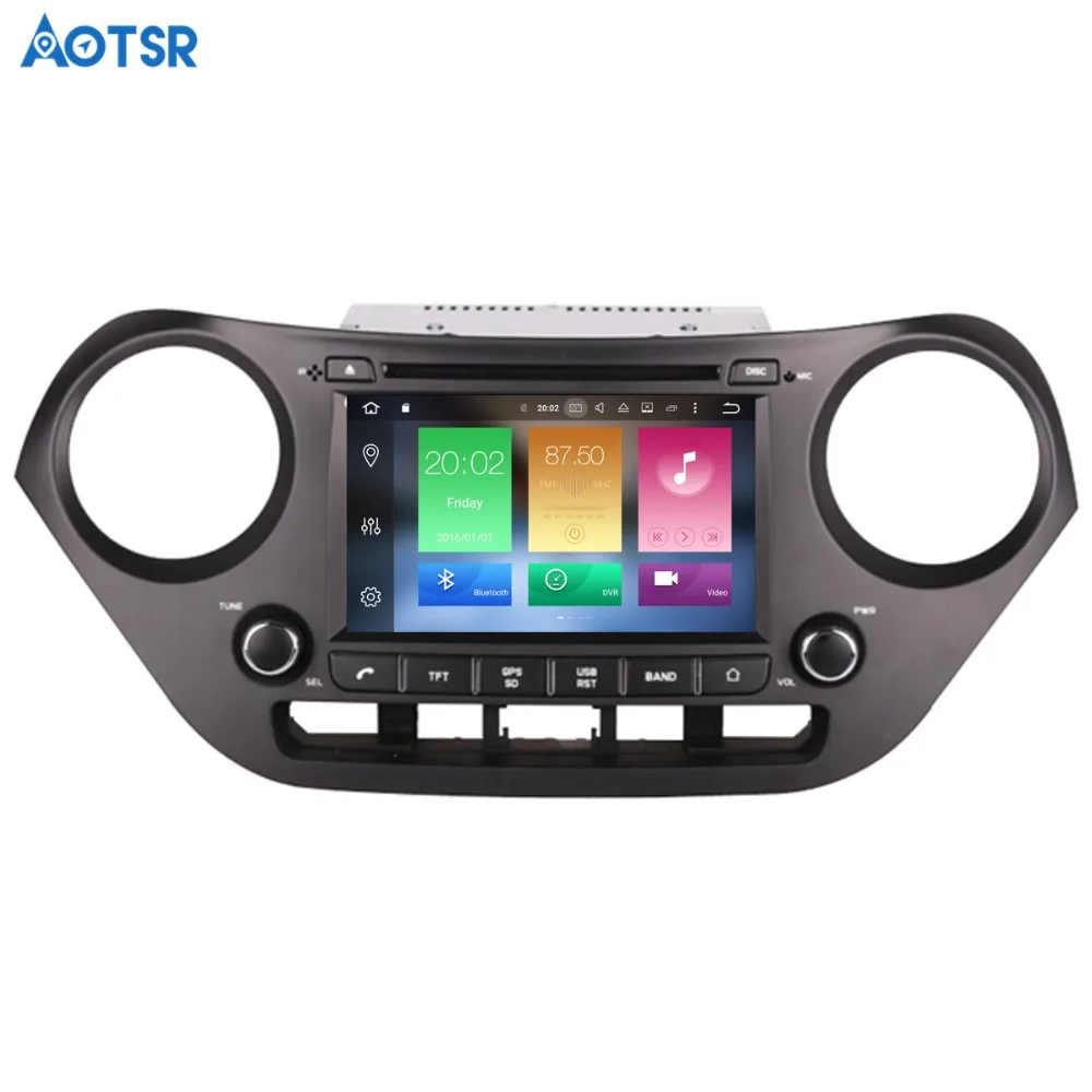 Perfect Aotsr Android 8.1 GPS navigation Car DVD Player For Hyundai I 10 I-10 2013+ multimedia 2 din radio recorder 4GB+32GB 2GB+16GB 1