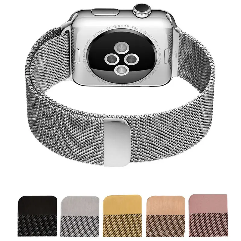 New High Quality Silver Milanese Loop font b Watch b font band Strap For 38mm 42mm