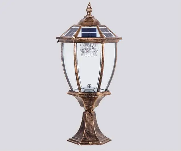 Huishoudelijke solar straat Outdoor Ligh Solar tuin koplamp kolom wandlamp super heldere lamp waterdichte outdoor lamp deur kolom