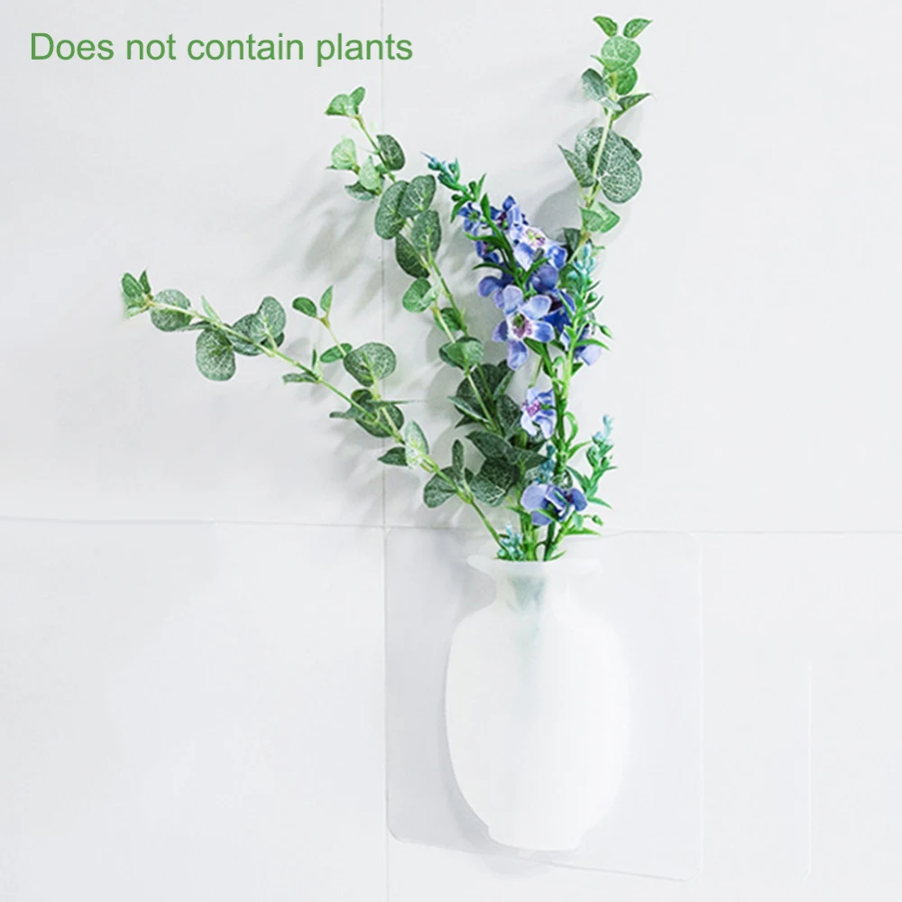 Silicone Wall Hanging Vase Bottle Flower Vase for Plant Flower Home Living Room Window Decoration