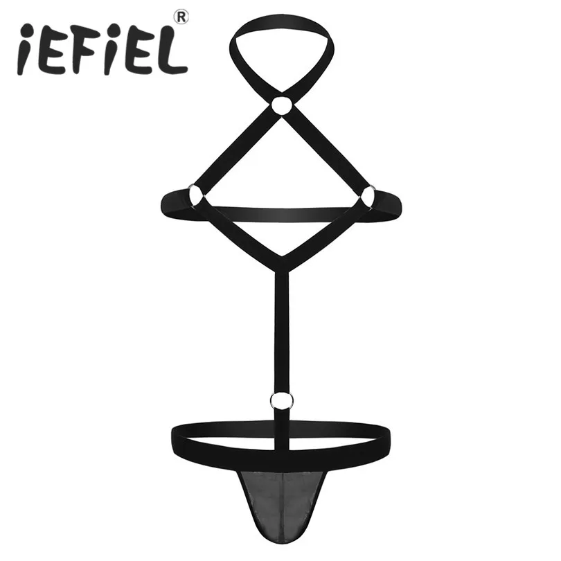 IEFiEL Мужское нижнее белье Холтер открытый прикладом подтяжки стринги Нижнее