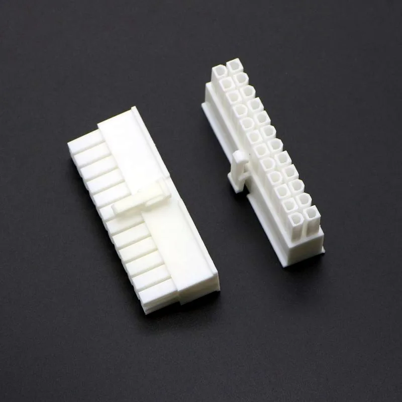 4.2mm 5557 CPU 24Pin ATX Male Connector White Color For PC modding free shipping