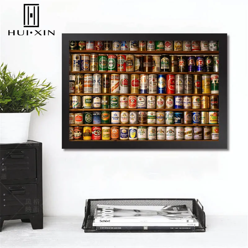 

Creative Beer Bottle Various Beverages Fashion and Chic Style Wild Wall Paintings Art Canvas Posters for Bar or Hotel Decoration