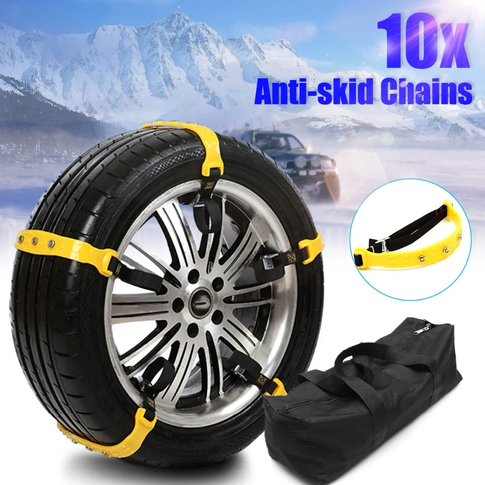 

5 & 10 Pcs Universal Tyres Wheels Snow Chains Car Snow Security Safety Tire Emergency Thickening Winter Anti-skid Chains