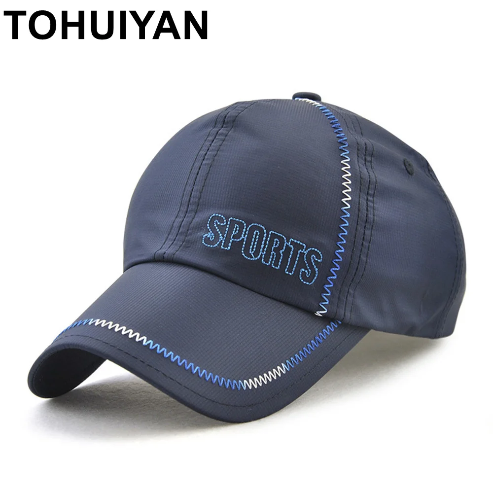 

TOHUIYAN Quick Dry Summer Sun Protection Hat Men Women Breathable Casquette Baseball Cap Adjustable Fitted Chapeau Snapback Caps
