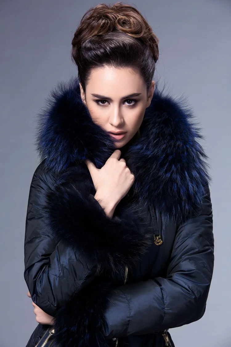 Collier Longue Duvet Canard 2018 Luxe Veste Chaud Blanc Laveur Pour Black Mince D'hiver Fourrure Ayunsue Réel Manteau Femmes Bas Raton dark Vers Blue Yq882 Gray Fur Le Épais De Vestes qOE166nRx
