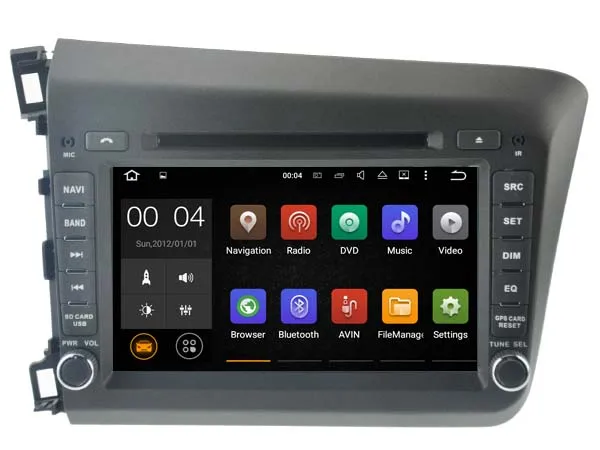 Cheap Android 9.0 Car Dvd Navi Player FOR HONDA CIVIC 2012 audio multimedia auto stereo support DVR WIFI DAB all in one 0
