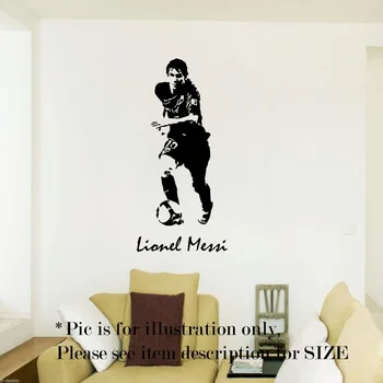 

Football Player Messi Sticker Sports Soccer Decal Posters Vinyl Wall Decals Pegatina Quadro Parede Decor Mural Football Sticker