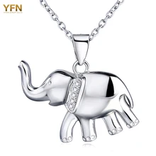 YFN Auténtica Plata de Ley 925 Cubic Zirconia Collar de Elefante Colgante de Collar de La Joyería de La Manera Para Las Mujeres Collares GNX0456
