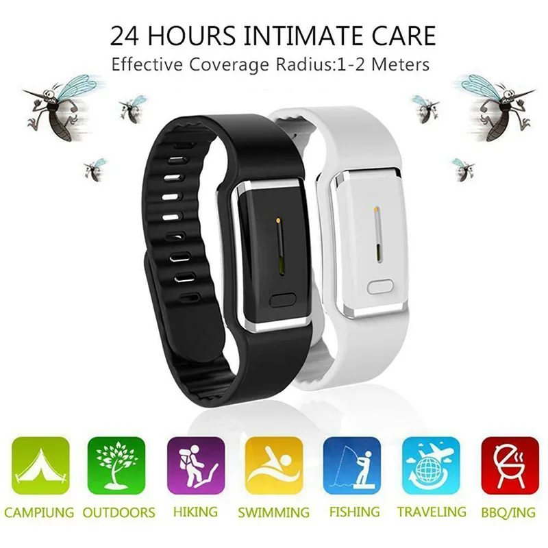 

Mosquito Repellent Bracelet USB Rechargeable Ultrasonic Biological Waves Safe Non Toxic 2019ing