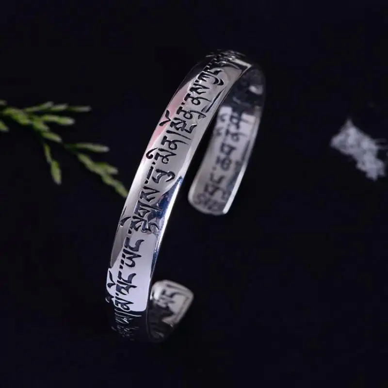 925 Sterling Silver Bangles For Men And Women Simple Smooth Sanskrit