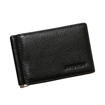 

JINBAOLAI Men Real Wallet With Money Clip Bifold Black Quality Guarantee Soft Leather Wallet Male Practical