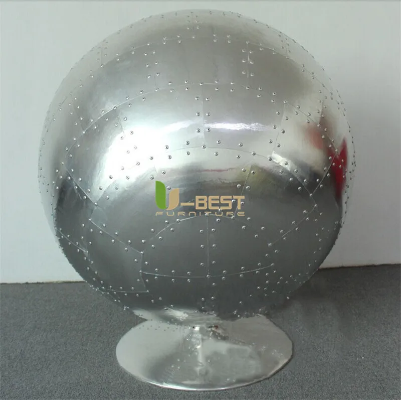loft style vintage aluminum ball chair  (2)