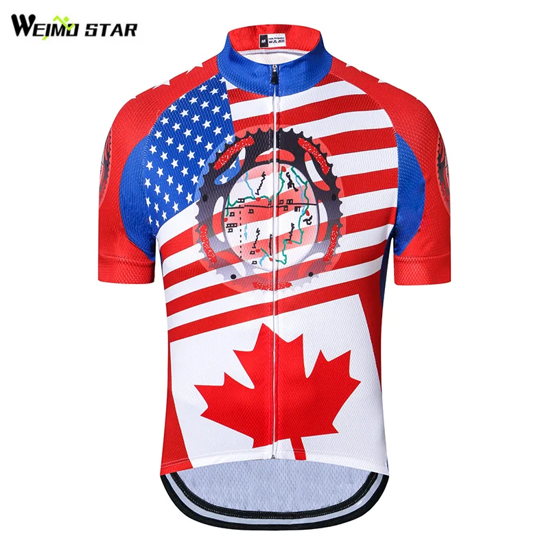 Канадский стиль Weimostar Мужская профессиональная команда Велоспорт Джерси велосипедная Одежда для велосипеда Джерси Ropa Ciclismo Топы