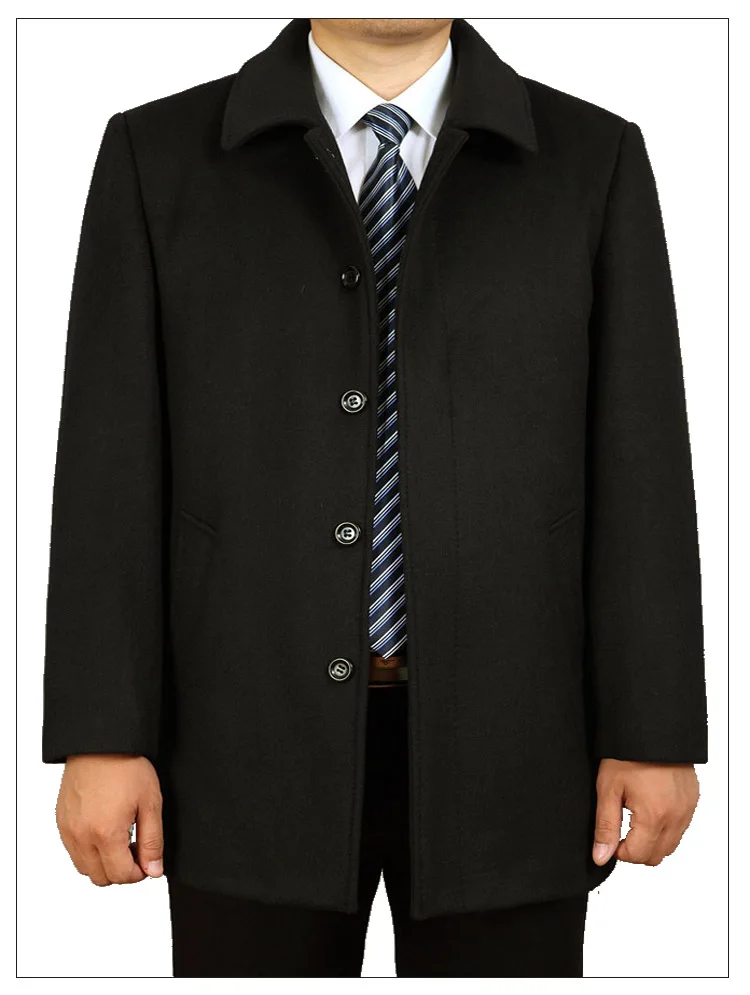 Осень-зима, мужские куртки и пальто, мужская верхняя одежда, плюс размер, толстое Смарт повседневное модное свободное шерстяное пальто для мужчин AVBXCV