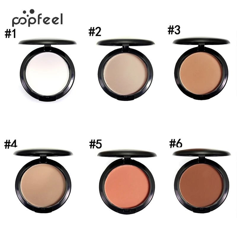 

Popfeel Pressed Powder Beauty Cosmetics Makeup Matte Bronzers Powder 6 Color Waterproof Highlighter Powder
