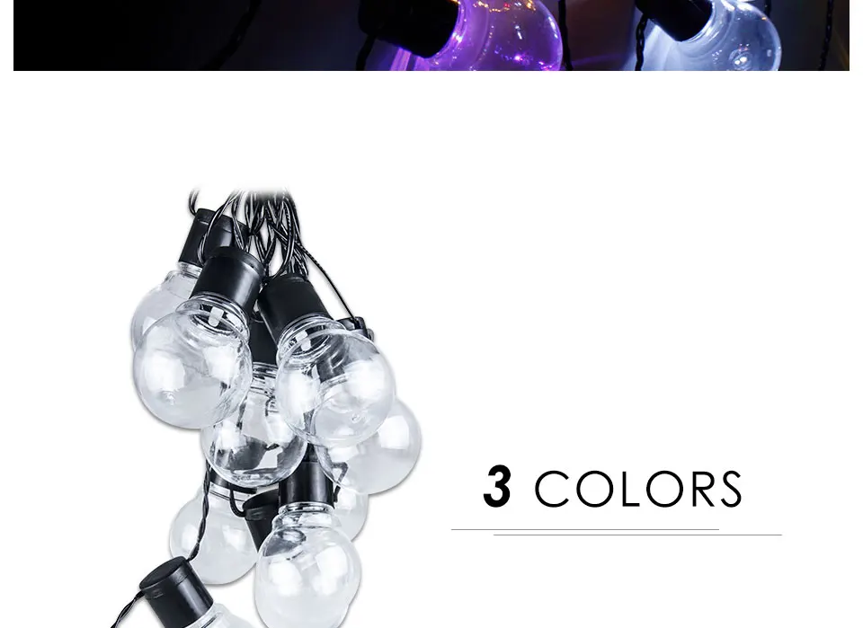 Solar Garland LED String Light Balls Outdoor Party Wedding Garden Light Chain (10)