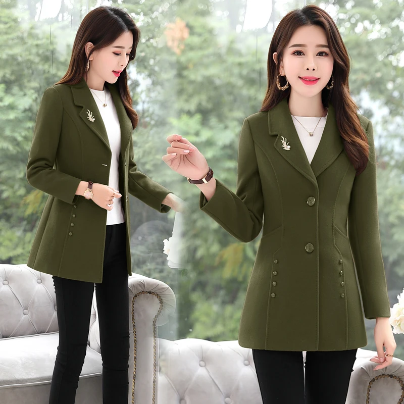 long woolen jacket women coat 