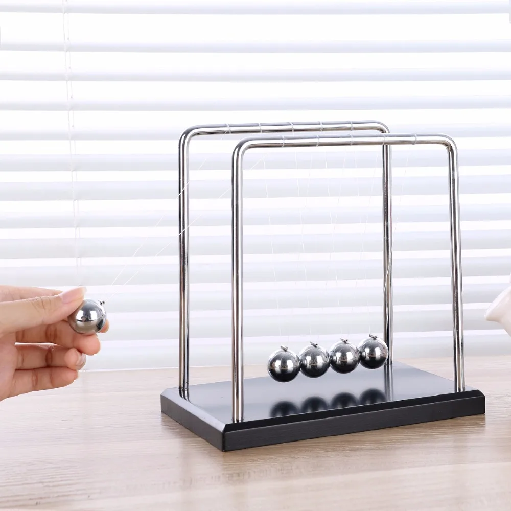 Newton Cradle Balance Ball Steel Newtons Balls маятниковая игрушка Free French graving Physic Science настольная NC