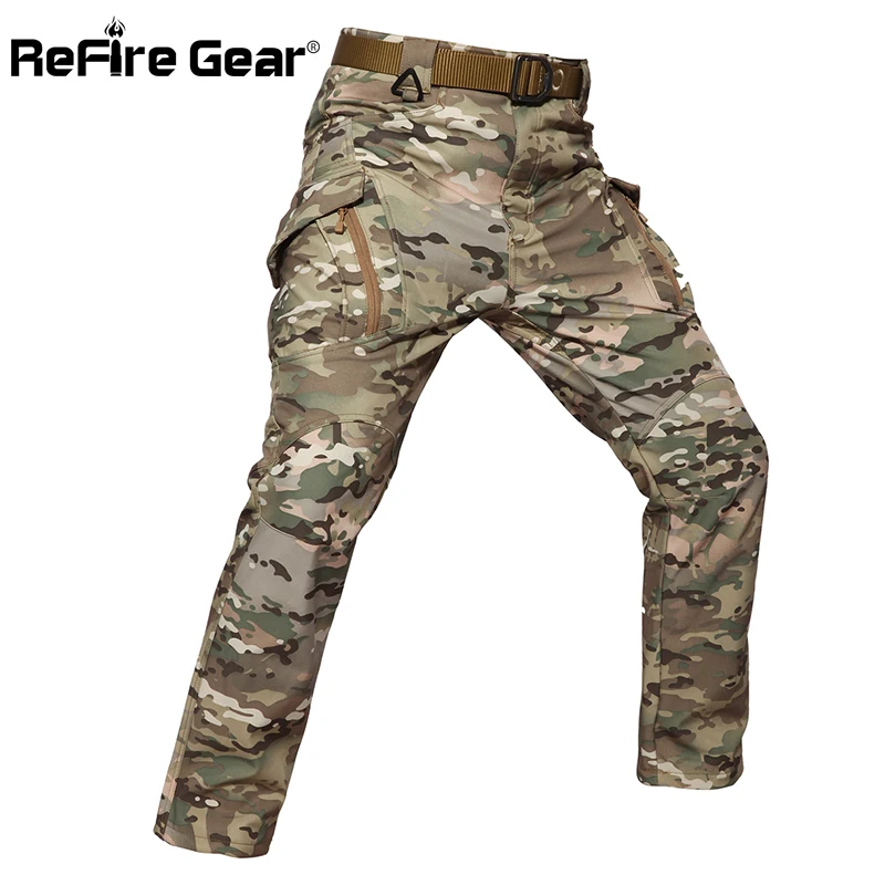 Мужские тактические камуфляжные брюки ReFire Gear IX9 водонепроницаемые военные карго