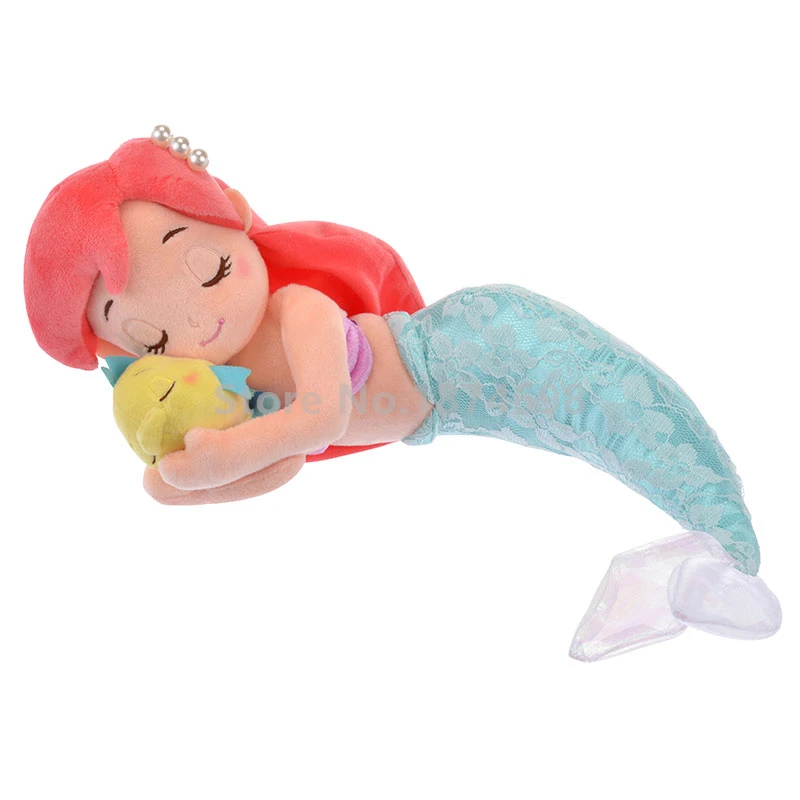 

New Goodnight The Little Mermaid Sleeping With Flounder Plush Stuffed Doll Toy 40cm Cute Kids Toys Dolls Baby Girls Gifts