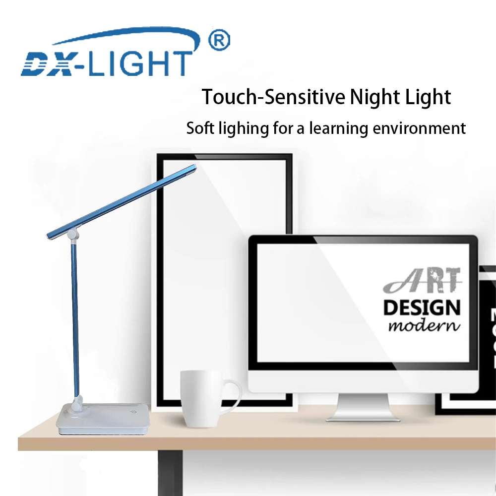 Светодиодный настольный светильник с сенсорным выключателем USB офисная настольная лампа 5 Вт откидной складной настольный светильник с затемнением настольная лампа для настольного компьютера