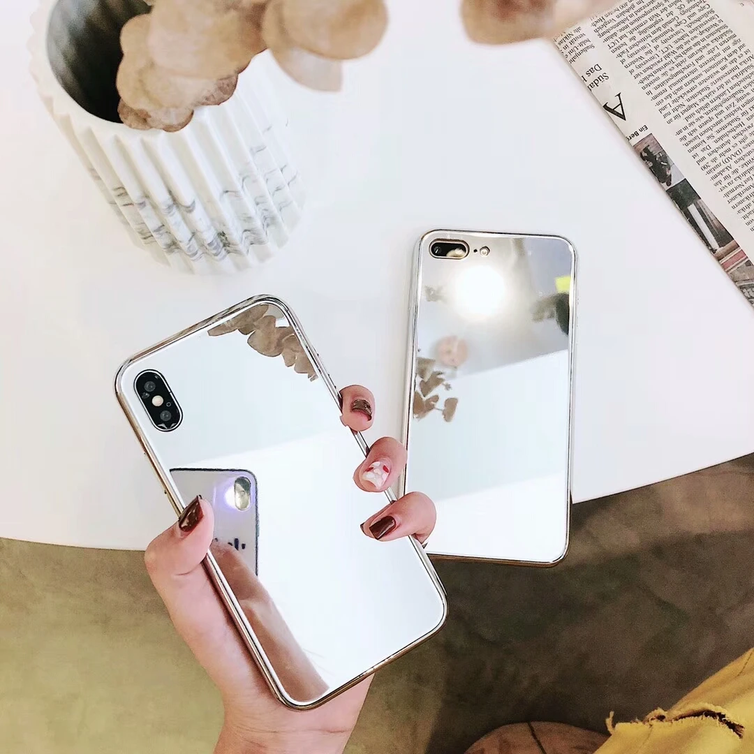 Gimfun Блестящий зеркальный чехол для IPhone Xs X Xsmax Xr 7 7plus 6 6s 8 противоударный