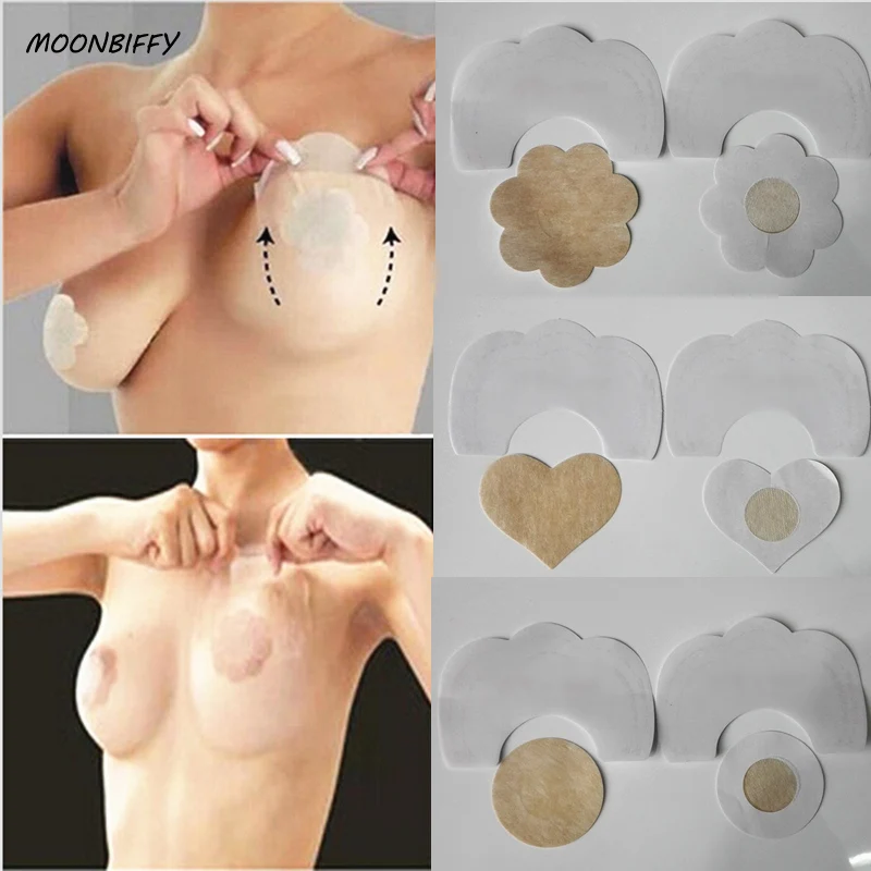 

MOONBIFFY 3 Style Invisible Strapless Backless Bra Pad Cleavage Enhance Stick Nipple Cover Drop Shipping Bra