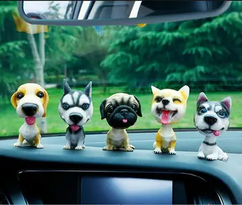 

Car Ornament Lovely Simulation Dog Cute Shaking Head Resin Dog Puppy Auto Interior Dashboard Toy Home Furnishing Decoration Gift