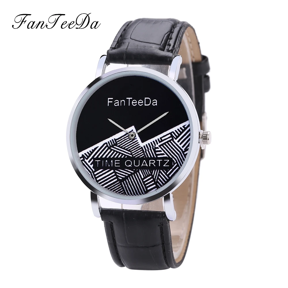 

FanTeeDa Brand 2017 New Luxury Quartz Electronic Women Watches Black Business Ladies Wrist Watch Leather Strap Watch Clock