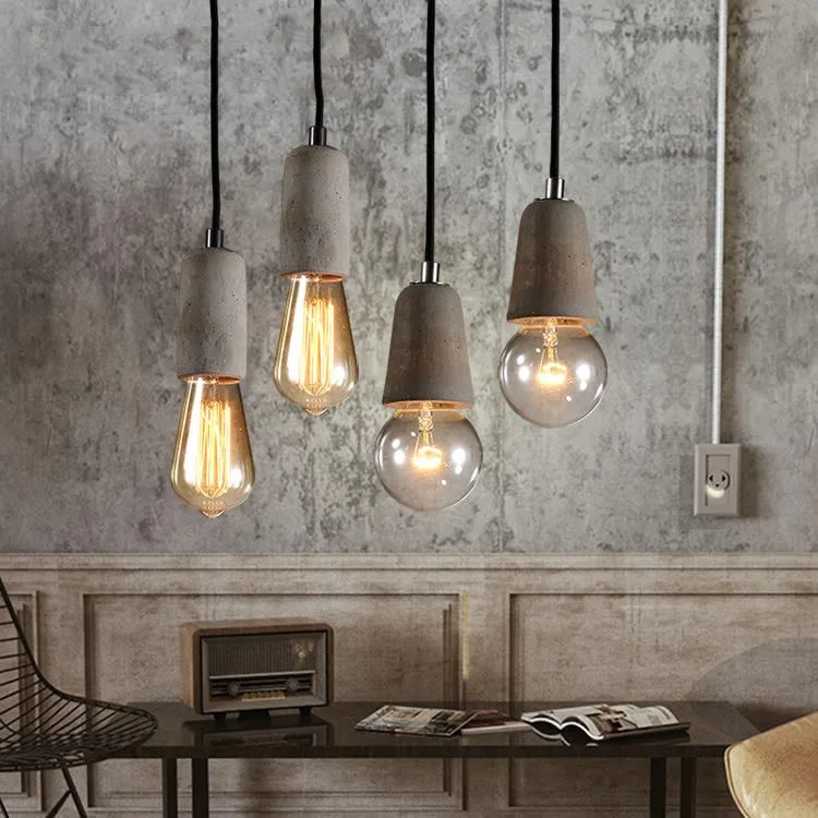 Post Modern Concrete Pendant Light Vintage Cement Hanging Pendant Lamp Contemporary Loft Suspension Lamp Holder Socket Lighting Fixture Home Light (5)