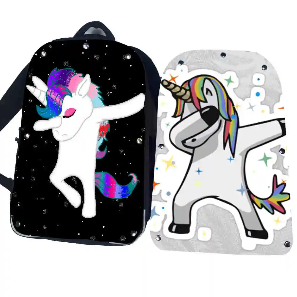 

Funny Dabbing Unicorn Backpack Pug Teenagers Boys Dab FNAF Cat Animal Kids Children School Book Bags Men Women Hip Hop Backpack