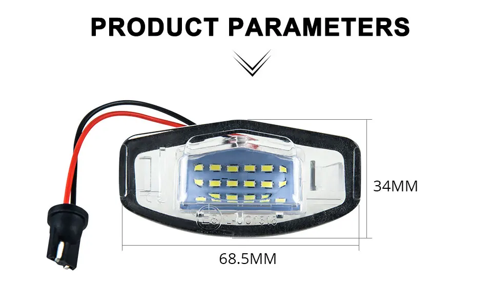 12V Car Styling 18 SMD Chips LED Number License Plate Lights For Honda For Civic VII4 VIII Accord Legend Auto Accessories 6500k (7)