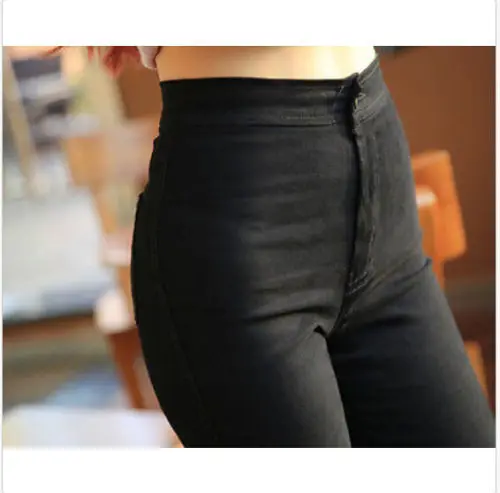 

2018 Stretch Black Blue Skinny Women Jeans With High Waist Jeans High elastic body repair slim waist and small feet jeans 1