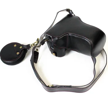 

Deluxe Edition PU Leather Camera Bag Case Cover For Canon EOS M6 EOSM6 15-45mm 18-150mm Lens With Strap Open Battery Design