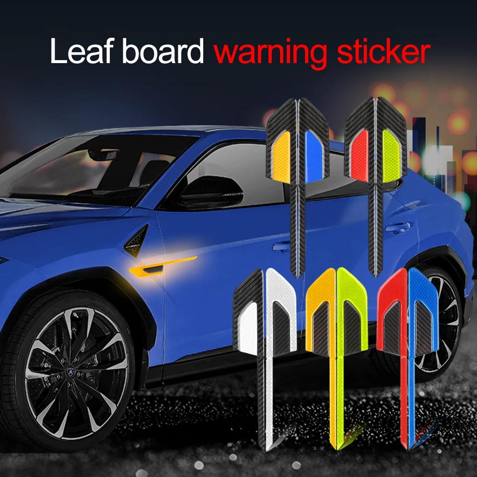 Car Door Reflective Anti-Collision Strip Carbon fiber Safety Warning Stickers 