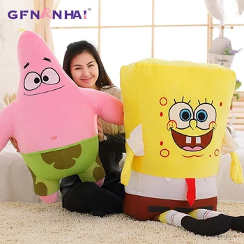 

100cm Sponge Bob Baby Toy Spongebob And Patrick Plush Toy Soft Anime Cosplay Doll For Kids Toys Cartoon Figure Cushion