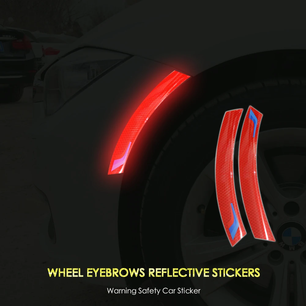 Reflective Tape Warning Mark Car Wheel Anti-collision Protector Side Stripes Stickers for BMW e90 e60 e46 f30 f10 f34 X5 f07 f01