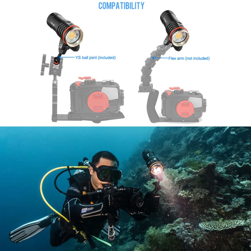 Водонепроницаемый светильник ARCHON для дайвинга 100 лм м|diving torch|video flashlightdive video |
