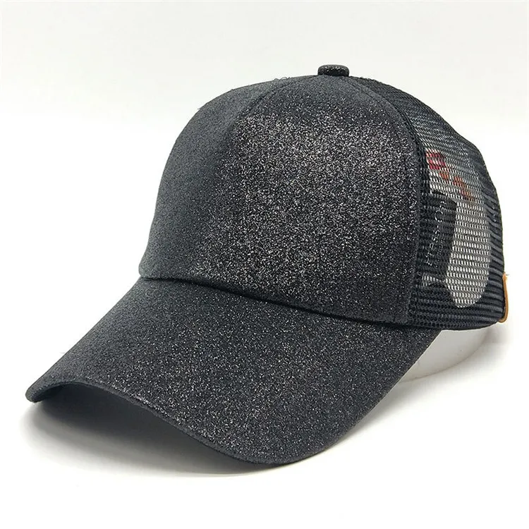 2018 New Female Summer Horse Tail Cap Girls Fashion Sequins Open Hat Summer Sunshade Beautiful Peaked Cap ACB25 (4)