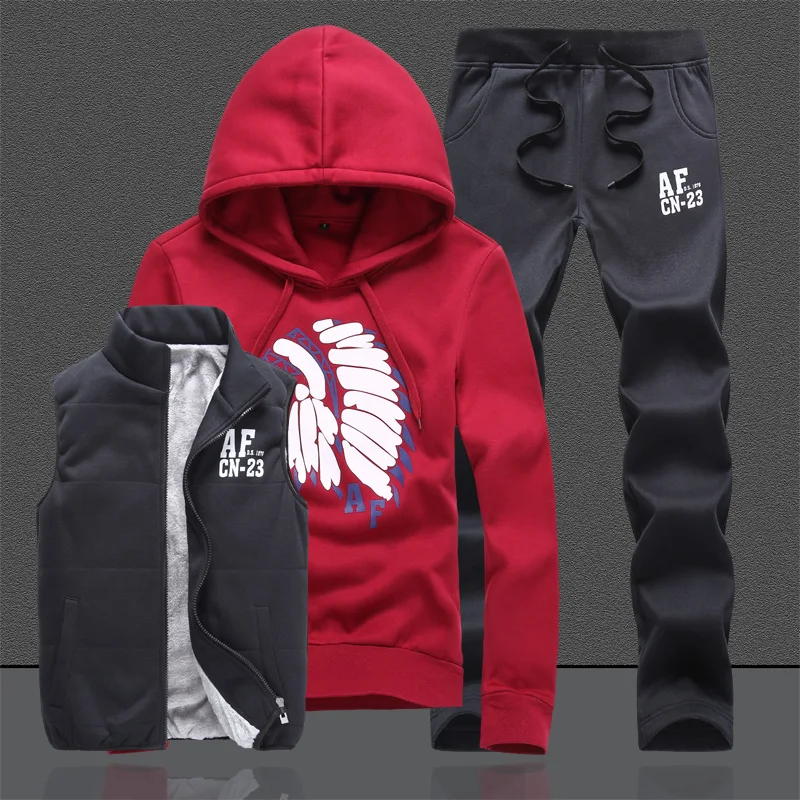 men's polo sweat suit set