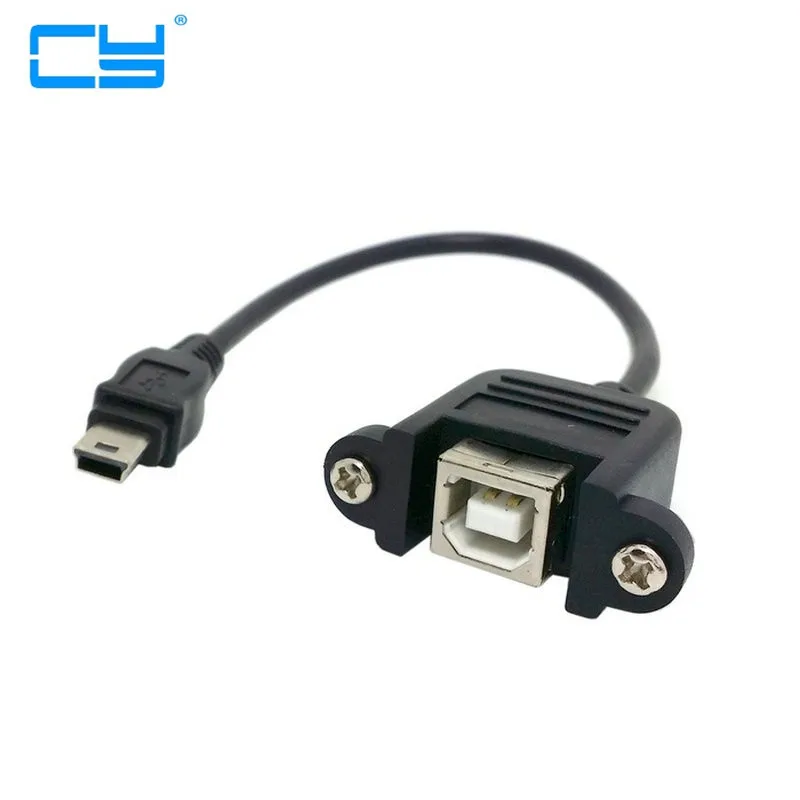 5 шт. мини USB 5pin папа к B гнездовой панельный кабель типа крепления 20 см с винтами |
